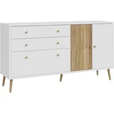 Forte Sideboard Harllson Dekor Weiß, Braun Weiß / Eiche