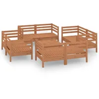 vidaXL 9-tlg Garten-Lounge-Set Honigbraun Massivholz Kiefer