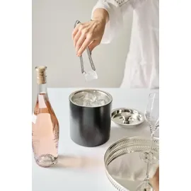 Edzard Eiseimer Pearl, Höhe 16 cm, inkl. Deckel und Eiszange, außen matt schwarz, Edelstahl