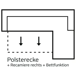 Cotta Ecksofa Driver, mit Kopfteilverstellung, wahlweise mit Bettfunktion schwarz