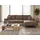 GRAINGOLD Ecksofa Leto Braun Rechts