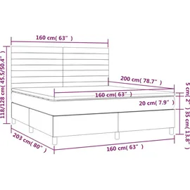 vidaXL Boxspringbett 160 x 200 cm Creme