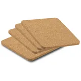 eBuyGB quadratischer Kork-Untersetzer, schützt vor Hitze und Flecken, geeignet zum Gravieren von Kaffee und Tee, Kork, 4 Stück