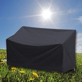 KANOSON Gartenbank Abdckung 2 Sitzer, Wasserdicht Winddicht UV-Beständiges Bankabdeckung Schutzhülle für Bank Gartenmöbel, Oxford Gewebe Reißfest Gartenbank Abdeckhaube Abdeckplane - Schwarz (134x66x89/63cm)