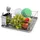 Relaxdays Abtropfgestell 33 x 48 x 12 cm Silber