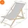 ECD Germany Sonnenliege 117 x 52 x 83 cm Hellgrau
