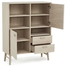 AC ANGEL CERDÁ Highboard 110 x 140 x 50 cm Walnuss / Schwarz