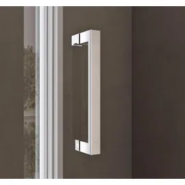 SoGood Ravenna36k Eckdusche mit Pendeltür rechts 100 x 195 cm silber Klarglas inkl. Duschtasse