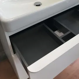Geberit Waschtischunterschrank 2 Schubladen 88,4 x 61,7 x 47 cm Weiß Hochglanz