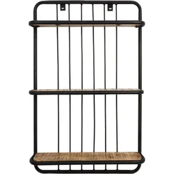HSM Collection Wandregal Mangoholz/Eisen, 50x12x80 Natur/Schwarz