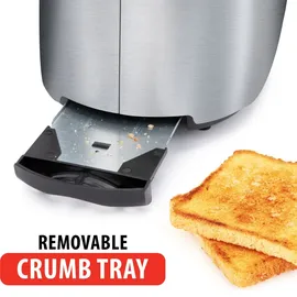 Alpina Toaster 2 Scheiben - Toaster mit Brötchenaufsatz - 7 Stufen Küchengeräte - Sandwichtoaster - Toaster Klein - Silber Edelstahl silber