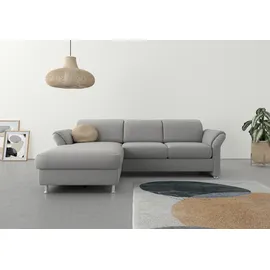 sit&more Ecksofa Apulia L-Form, wahlweise Bettfunktion, Bettkasten und Kopf- und Armteilverstellung grau 250 cm x 78 cm - 96 cm x 185 cm