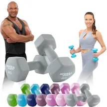 MIWEBA Gymnastikhanteln 2er-Set NKH100 bodenschonend 8,0 kg grau