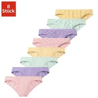 PETITE FLEUR KIDS Bikinislip (Packung, 8 St.), mit Sternen-Print und unifarben, Gr.: 134/140