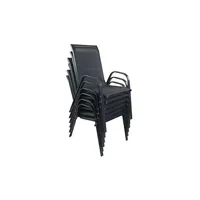 VCM 6-tlg. Set Gartenstuhl 4er-Set - grau ¦ Maße