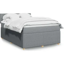 vidaXL Boxspringbett 140 x 200 cm Hellgrau