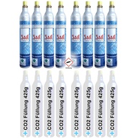 BlueCraft 8 x CO2 Reserve-Zylinder für 60l Sprudel-Wasser - Kohlensäure Nachfüll-Flasche kompatibel mit Soda Wasser-Sprudle