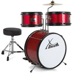 XDrum Junior KIDS Schlagzeug inkl. Schule Rot