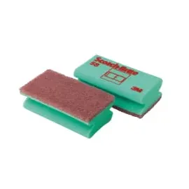 Scotch Brite 3M Scotch-Brite Schwamm 58, Grün/Braun, 70 mm x 130 mm