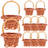 Mini Rattan Körbchen mit Henkel: 10Stücke Klein Geflochtener Mini Weidenkorb Picknickkorb Henkelkorb Hochzeit Streukorb Blumenkinder Körbchen für Landhaus Deko Tischdeko