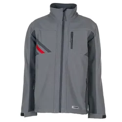 Softshelljacke "HIGHLINE" - 5XL - zink/schiefer/rot