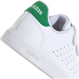 adidas Advantage Base 2.0 Kids Cloud White / Cloud White / Green 30 1/2