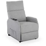 Fernsehsessel mit Aufstehhilfe, Relaxsessel mit Liegefunktion, mit einem Motor, 120 kg belastbar, Mikrofaser, Hellgrau - Raburg Ada