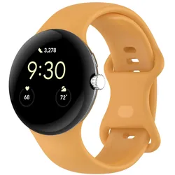 Armband für Google Pixel Watch 3/Watch 2/Watch 1 41mm, Bizon Strap Watch Silicone S, Gelb