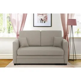Home Affaire 2-Sitzer HOME AFFAIRE "Mexico", grau (beigegrau), B:140cm H:87cm T:83cm, Sofas, mit ausziehbarer Schlaffunktion
