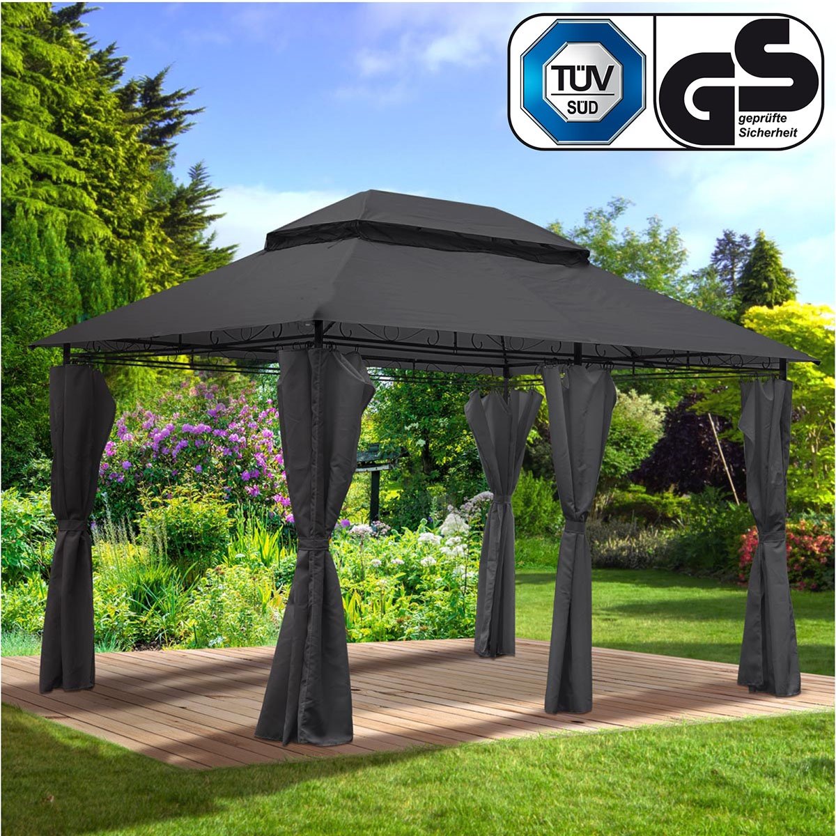 Gartenpavillon EASINESS 3x4m anthrazit