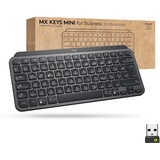 Logitech MX Keys Mini Wireless Illuminated Keyboard for Business, Kompakt, Logi Bolt USB-Empfänger, Hintergrundbeleuchtung, wiederaufladbar, Windows, macOS, Linux, iOS, Android, DEU QWERTZ - Graphit