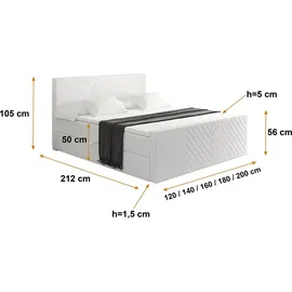 altdecor VEXA-Z 160 x 200 cm H3 Weiß