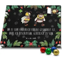 Mr. & Mrs. Panda Schoko Adventskalender Hummeln Kleeblatt - Schwarz - Geschenk, Schokoladen Adventskalender, Spruch positiv, Tiere, Gute Laune, Tie... - Schwarz