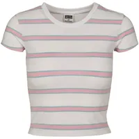 URBAN CLASSICS Cropped Tee in white/girlypink | Gr.: XL