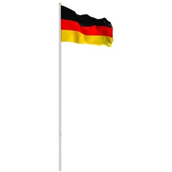 Randaco Fahne Fahnenmast, Aluminium Flaggenmast, 6,50m, Deutschlandfahne Fahne