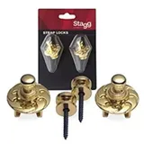 Stagg SSL1 Gurtknöpfe mit Verriegelungssystem, Gold