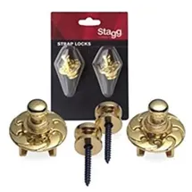Stagg SSL1 Gurtknöpfe mit Verriegelungssystem, Gold