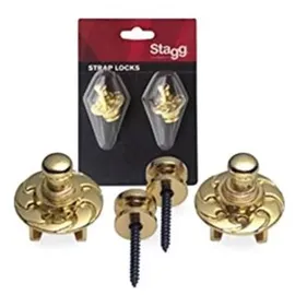 Stagg SSL1 Gurtknöpfe mit Verriegelungssystem, Gold