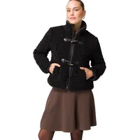 Zero Damen Teddyfelljacke mit Knebelknöpfen Black Beauty,38 - 38