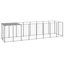 vidaXL Hundezwinger 2,42 m2 Stahl Silber