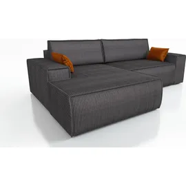 mebloland Ecksofa TOR mit Schlaffunktion. Farbe: Graphite. - Dunkelgrau