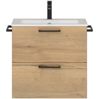 Nobilia Waschtisch-Set NOBILIA "Tolvina", braun (eiche), B:61cm H:59,1cm T:48,7cm,