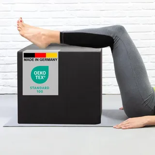 Foxx Schaumstoff Würfel S-M [40x35x30cm, ohne Bezug] Dunkelgrauer Bandscheibenwürfel/Stufenbett zur Entlastung der Bandscheiben
