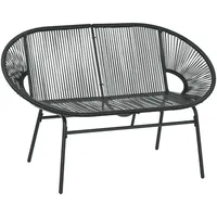 Polyrattan Sessel Rattanoptik Relaxsessel Boho-stil Gartenstuhl Outdoor Terrasse Balkon 132x72x83cm Schwarz