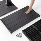 AREBOS Bodenelement Solardusche PVC rutschfest wetterfest Outdoor - Schwarz