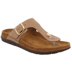 Zehentrenner »Rodigo-D«, Keilabsatz, Sommerschuh, Schlappen, Hausschuh mit Schnallenverschluss, Gr. 39, natur, , 69561660-39