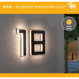 Paulmann Bundle Solar LED Hausnummernleuchte Nummer 18 - Schwarz