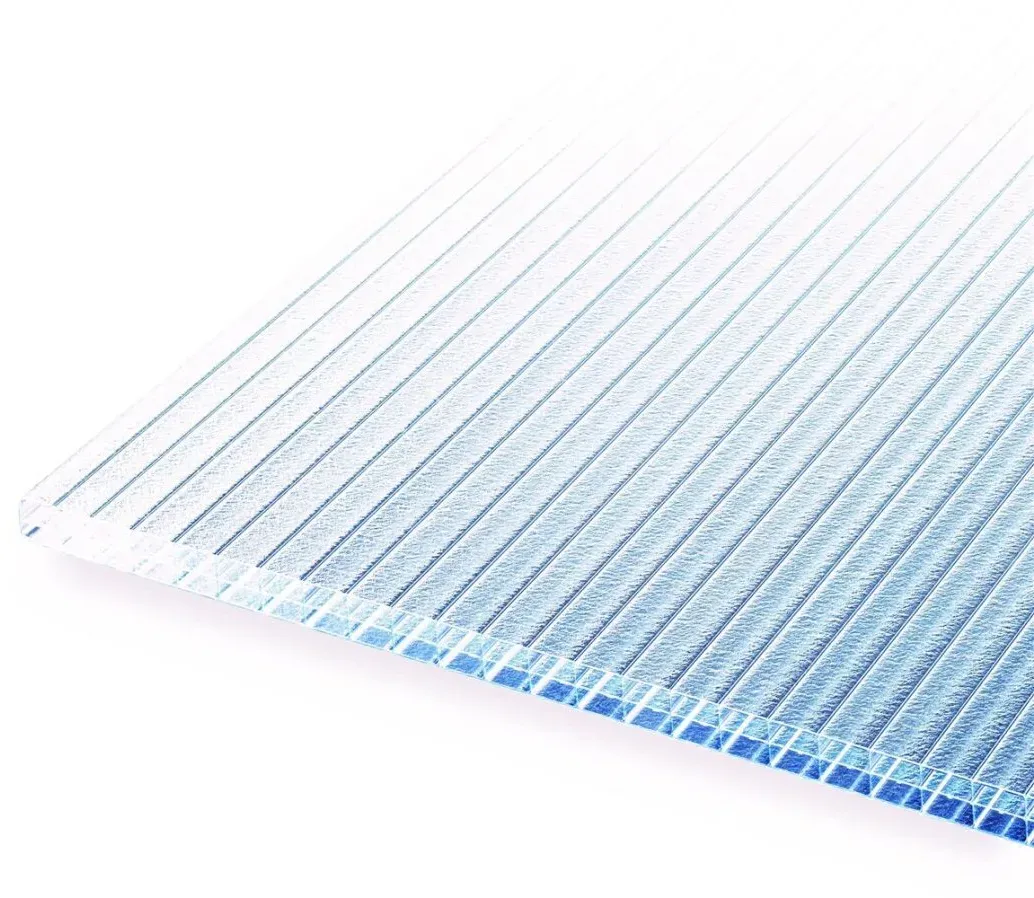 Doppelstegplatten 16 mm Farblos Eiskristall – 3-fach Struktur Polycarbonat 980 x 2000