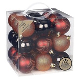 INGE-GLAS Weihnachtskugeln Kunststoff 6cm 27er Set (Flame Mix)