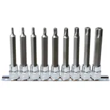 KS Tools 3/8" CHROMEplus Bit-Stecknuss-Satz Torx, Bohrung, lang, 9-tlg.